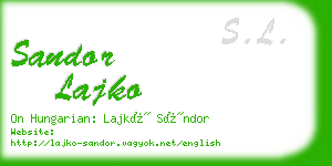 sandor lajko business card